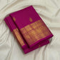 Pallu detail of the Rani pink Kanchipuram Zari Kattam saree with dense gold zari pattern