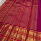 Kanchipattu silk saree in peacock teal with rani pink border Korvai Varisaipet weave traditional zari detail