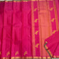 Fuchsia Pink Handwoven Pure Silk Kancheepuram Vairaoosi Saree with Yazhi Motif