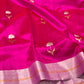 Eknaal Butti Pure Silk Chanderi saree in vivid Rani Pink