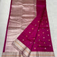 Rani-pink Pattu Silk Chanderi saree by Idam Living