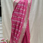 Sona Rupa gold and silver zari pallu on Rani Pink Banarasi saree