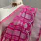 Rani Pink Pure Katan Silk Banarasi saree with Sona Rupa silver gold zari raindrop buttas – Idam Living