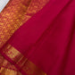Sindoor Red Pure Silk Kancheepuram saree with small gold zari buttas and a richly woven tonal gold zari border.