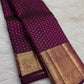 Rani pink Kanchipuram saree with gold buttas