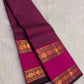 Rani Pink Handwoven Pure Silk Kanchipuram Saree with Deep Plum Zari Kattam Rettapet Border
