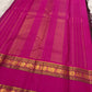 Rani Pink Handwoven Pure Silk Kanchipuram Saree with Deep Plum Zari Kattam Rettapet Border