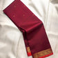 Deep Raspberry Maroon pure silk Kanchipuram saree with traditional elephant motif border.