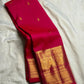 Raspberry Pink pure silk Kanjipuram saree — butta motif, full drape