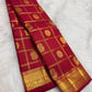 Raspberry Pink Handwoven Pure Silk Kanjipuram Saree with Mayil Chakram Zari Motifs