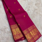 Raspberry Pink Handwoven Pure Silk Kancheepuram Saree with Dark Contrast Korvai Zari Border