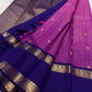 Raspberry pink handwoven pure silk Kanjivaram saree full view with gold zari kattam checks