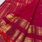 Deep Raspberry Pink Handwoven Pure Silk Kanchipuram Saree with Rettapet Mayil Zari Border