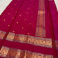 Handwoven Pomegranate Pink Pure Silk Kanchipuram Rettapet saree with Mayil zari border