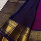 Deep Raspberry Kanjeevaram Saree — full drape, pure silk Kanchipuram handwoven — Idam Living