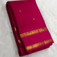 Raspberry pink Kanjivaram silk saree with gold zari butta detail