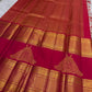 Ivory pure silk Kanjivaram saree — raspberry pink korvai border
