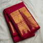 Raspberry Pink pure silk Kanjipuram saree — full saree view