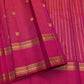 Raspberry Pink Pure Silk Kanchipuram Vairaoosi saree with Vermilion Red radiance