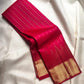 Raspberry Pink Pure Silk Kanjivaram Butta saree with antique gold zari border