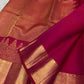 Raspberry Pink Kanjivaram saree with ornate antique gold zari paisley border
