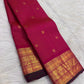 Raspberry Pink pure silk Kanjipuram saree — vairaoosi close-up