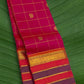 Raspberry pink Varisaipet Kattam Kanchipuram silk saree – front drape view