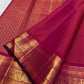 Raspberry Pink pure silk Kanjipuram saree — zari detail