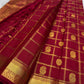 Raspberry Pink Handwoven Pure Silk Kanjipuram Saree with Mayil Chakram Zari Motifs
