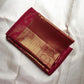 Raspberry Red Handwoven Pure Silk Kanchipuram Saree with Floral Butta and Gold Border