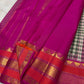 Raspberry-red Varisaipet border with geometric and ornamental gold zari detailing.