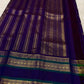 Deep Kathiripoo Purple and Emerald Green handwoven pure silk Kanchipuram Varisaipet saree with zari mayil chakram buttas, image 5.