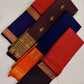 Red and Black Handwoven Pure Silk Kanchi Pattu Saree with Gold Zari Varisaipet Border