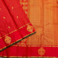 Pure Kanchipuram silk saree pallu in gold zari weave with Gandaberunda motif border, available in the USA