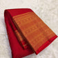 Red Gandaberunda Butta pure silk Kanjeevaram saree with Paimadi Kattam body and ornate gold zari border — full overview, Idam Living