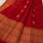 Red Kanjeevaram saree folded to show Paimadi Kattam body texture and Gandaberunda butta motifs