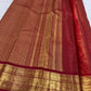 Vermilion Red pure silk Kanchipuram saree — gold butta