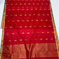 Red and gold handloom Chanderi silk saree