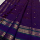 Deep Kathiripoo Purple and Emerald Green handwoven pure silk Kanchipuram Varisaipet saree with zari mayil chakram buttas, image 8.