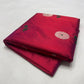 Raspberry Red handloom Chanderi saree with broad silver woven pallu and fine silver border