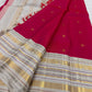 Handwoven crimson Varisaipet Kanchipuram silk saree, full drape