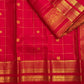 Red Kanchipuram saree with Mayil Chakram buttas, detail view