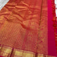 Vermilion Red Handwoven Pure Silk Kanchipuram Saree with Zari Kattam Border