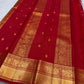 Kumkum Red Handwoven Pure Silk Kanjivaram Saree with Mayil Zari Buttas and Elephant Peacock Zari Border
