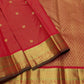 Red and Manthulir Green Handwoven Pure Silk Kanjivaram Saree with Floral Butta and Vairaoosi Weave