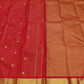 Red and Manthulir Green Handwoven Pure Silk Kanjivaram Saree with Floral Butta and Vairaoosi Weave