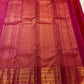 Red-Pink Double Shot pure silk Kanchipuram Vairaoosi saree with rich gold zari border.