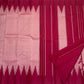 Stacked folds of scarlet red Kanchipuram silk saree with pink thazampoo reku pattern