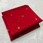 True Red Pure Silk Chanderi Saree with Floral Butta and Traditional Zari
