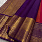 Vermilion Red, Deep Purple and gold Kanchipuram composition.